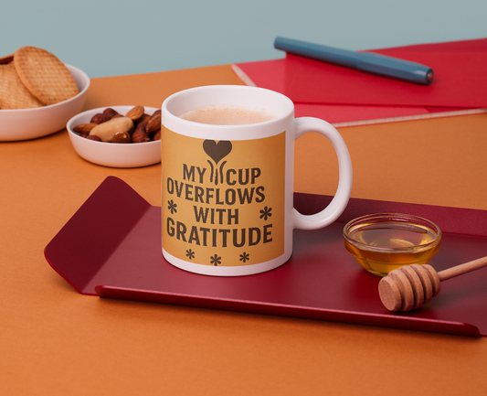 My Cup Overflows with Gratitude Luxe Gold Affirmation Mug